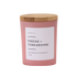 Freesie + Tonkabohne - andoru Duftkerze im rosa Glas mit Deckel aus Holz