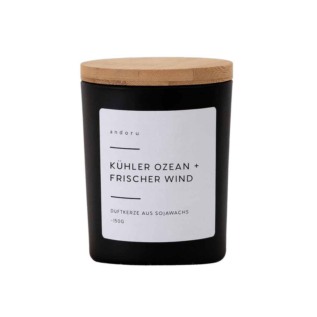 Duftkerze aus Sojawachs Kuehler Ozean und Frischer Wind Medium Duftstärke